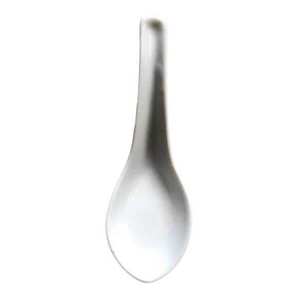 Asian Multi Purpose White Flat Bottom Soup Spoons, Set of Eight, White - Picture 12 of 12